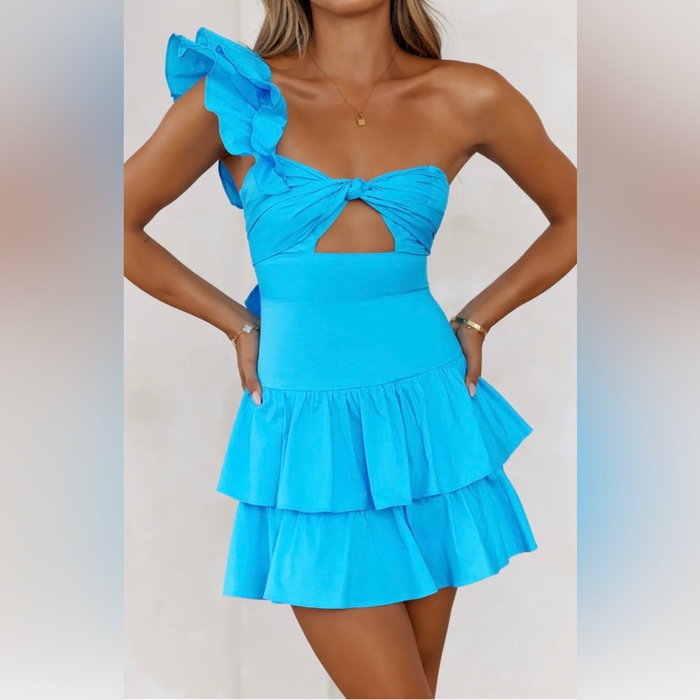 Hello Molly Ruffled Out Dress Blue